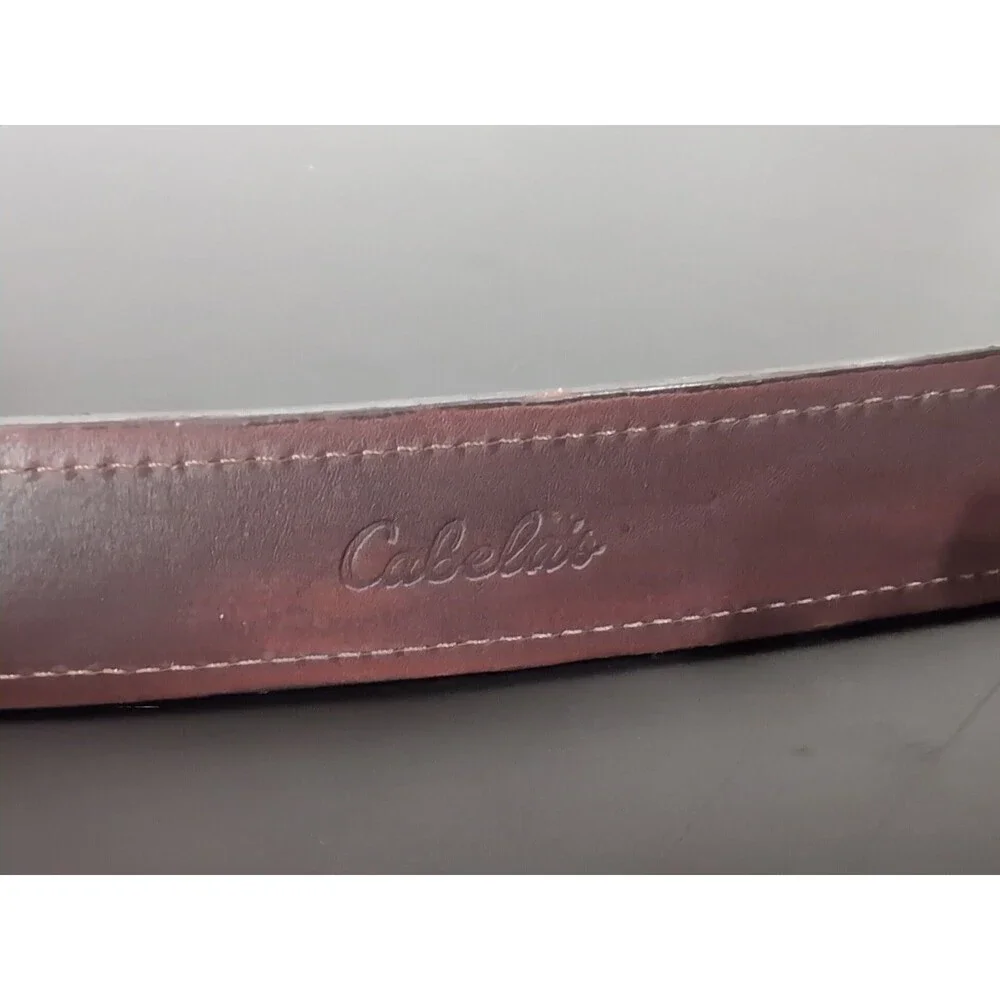 VINTAGE CABELA'S BROWN THICK COWHIDE LEATHER BELT SIZE 38   USA